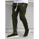  Summer Drawstring Contrast Color Zipper Men's Casual Pants