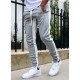  Summer Drawstring Contrast Color Zipper Men's Casual Pants