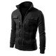 Fashion Solid Zipper Mens Winter Coats