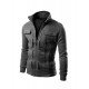 Fashion Solid Zipper Mens Winter Coats