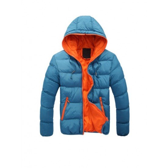 Fashion Solid Zipper Mens Winter Coats