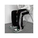 Loose Grid Black Sports Jogger Trousers For Women