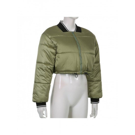 Winter Ladies Green Casual Short Down Coats