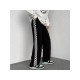 Loose Grid Black Sports Jogger Trousers For Women