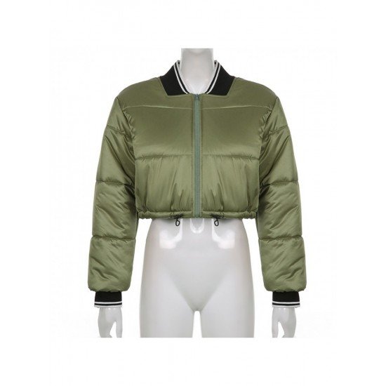 Winter Ladies Green Casual Short Down Coats