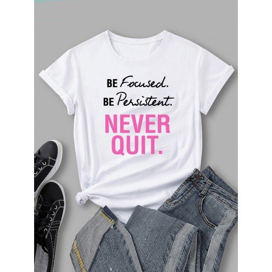 Casual Easy Matching Letter Printed Summer T Shirts