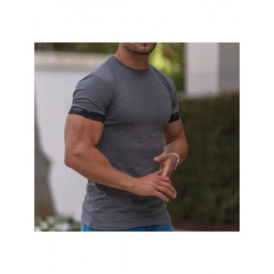 Casual Contrast Color Short Sleeve Tee Shirts For Men