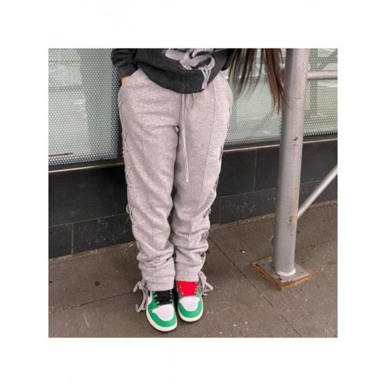 Tie Wrap Design Sports Drawstring Trousers