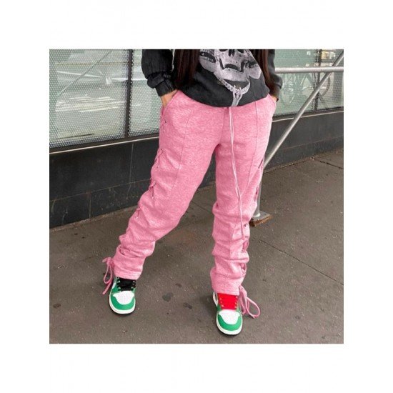 Tie Wrap Design Sports Drawstring Trousers