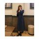  Pure Color Square Collar Women's Long Sleeve Dress