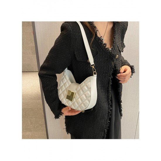 Latest Black Rhombus Lattice Hasp Zipper One Shoulder Bags