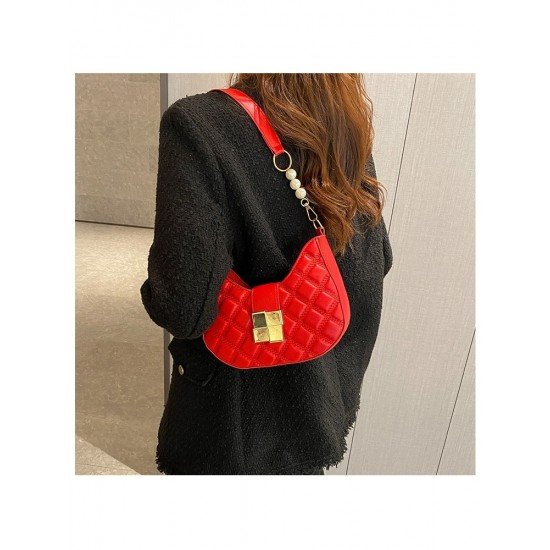 Latest Black Rhombus Lattice Hasp Zipper One Shoulder Bags