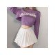 Letter Cropped Tank Hoodies 2 Piece Top Sets