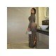 Hot Drilling Gauze Long Sleeve Maxi Dress