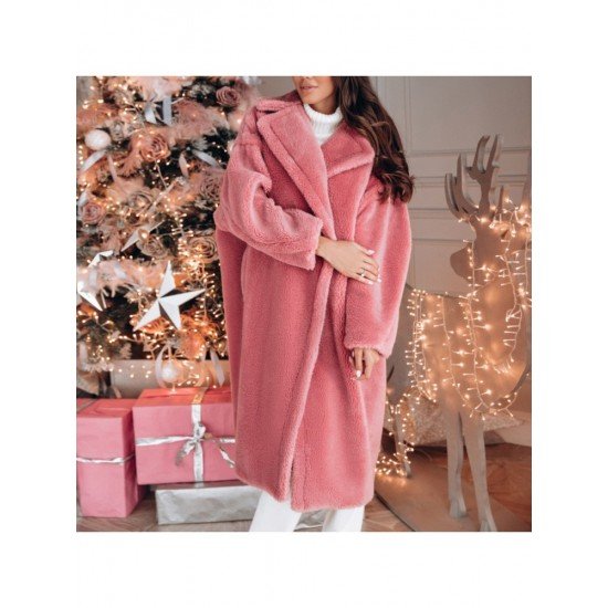  Winter Pure Color Plush Lambswool Coats