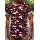  Men's Camouflage Sports Workout Short Sleeve T-Shirt