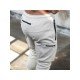  Casual Pure Color Zipper Men's Long Pants