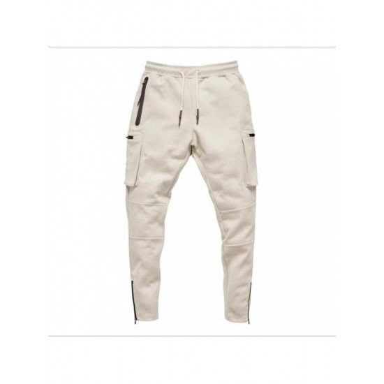  Casual Pure Color Zipper Men's Long Pants