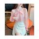  2022 Fall Bow Women's Chiffon Blouse Top