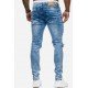  Fashion Pure Color Ripped Men's Denim Jeans