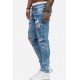  Fashion Pure Color Ripped Men's Denim Jeans