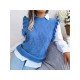  Pure Color Round Ncek Women's Knitwear Sweater