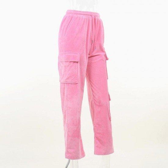 Casual Solid Straight Leg Sports Trousers