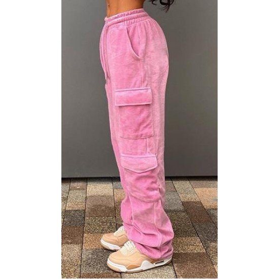 Casual Solid Straight Leg Sports Trousers