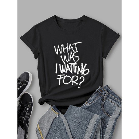 Leisure Letter Printed Short Sleeve T Shirt