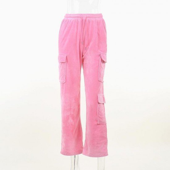 Casual Solid Straight Leg Sports Trousers