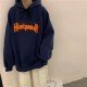  Loose Casual Letter Embroidery Hooded Sweater