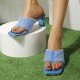  PU Pure Color Square Toe Heeled Sandals