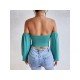  Pure Color Backless Off Shoulder Women's Top