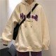  Loose Casual Letter Embroidery Hooded Sweater