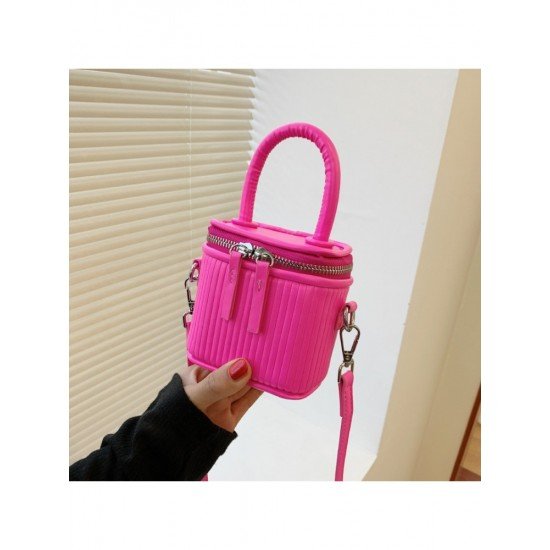  PU Pure Color Bucket Bag For Women