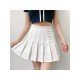 Trendy Tie Wrap Solid White Pleated Short Skirts