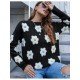  2022 Round Neck Flower Embroidery Women's Sweater