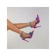  PU Satin Bow Contrast Color Women's High Heels