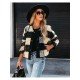  Fashion Casual Plaid Women's Lambswool Short Jacket