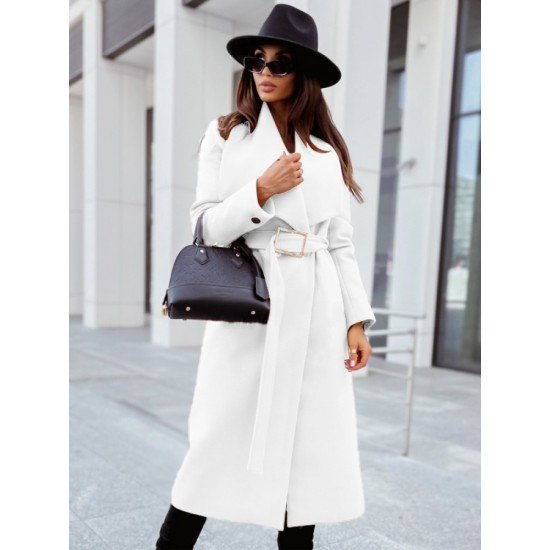 Winter Solid Long Sleeve Long Coats