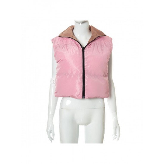  Front And Back Wear Women's Sleeveless Cotton Jacket