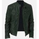 Leather Black Stand Collar Men Jackets