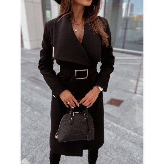 Winter Solid Long Sleeve Long Coats