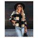  Fashion Casual Plaid Women's Lambswool Short Jacket