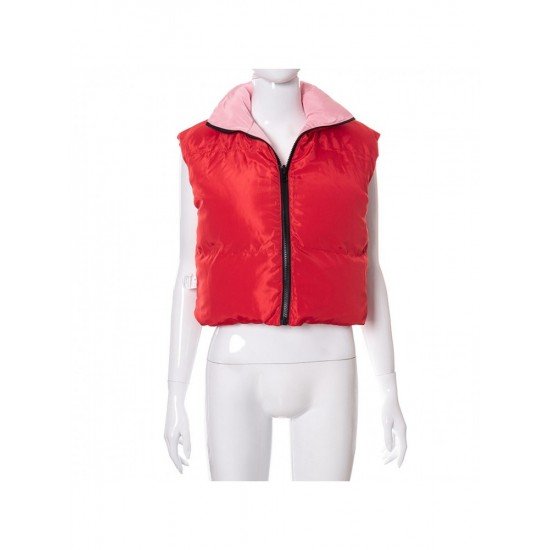  Front And Back Wear Women's Sleeveless Cotton Jacket