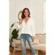 Ladies V Neck White Plus Size Blouse Tops