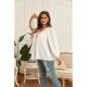 Ladies V Neck White Plus Size Blouse Tops