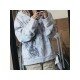  Butterfly Pattern Printing Loose Hooded Collar Coats