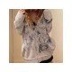  Butterfly Pattern Printing Loose Hooded Collar Coats