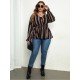  Casual V Neck Striped Women's Long Sleeve Shirt